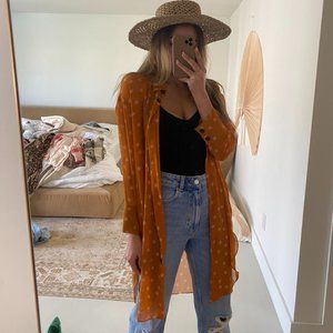 Zara Sheet Polka Dot Button Up - XS